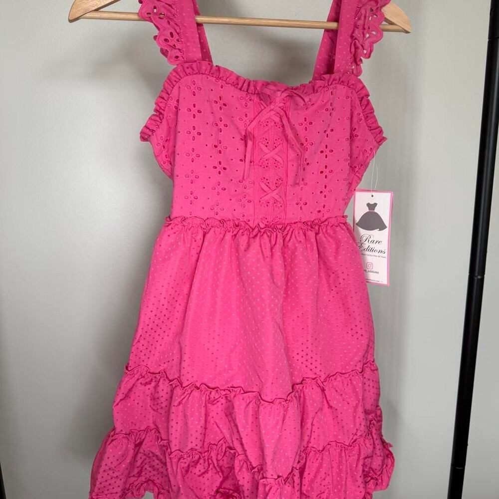 NEW! Rare Editions Pink Woven Dress 12